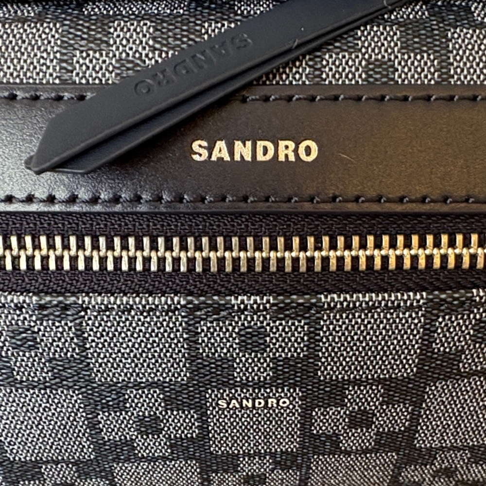 Sandro Black and Gray Patterned Belt Bag - Picture 4 of 12